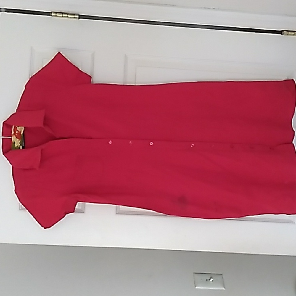 Red Button Down Dress - image 1